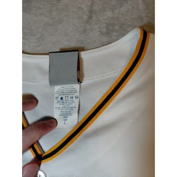 Authentic Majestic Pittsburgh Pirates Youth White Jersey Large - Genuine MLB - Picture 4 of 8